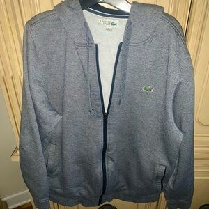 Lacoste Gray Zip-Up Hoodie